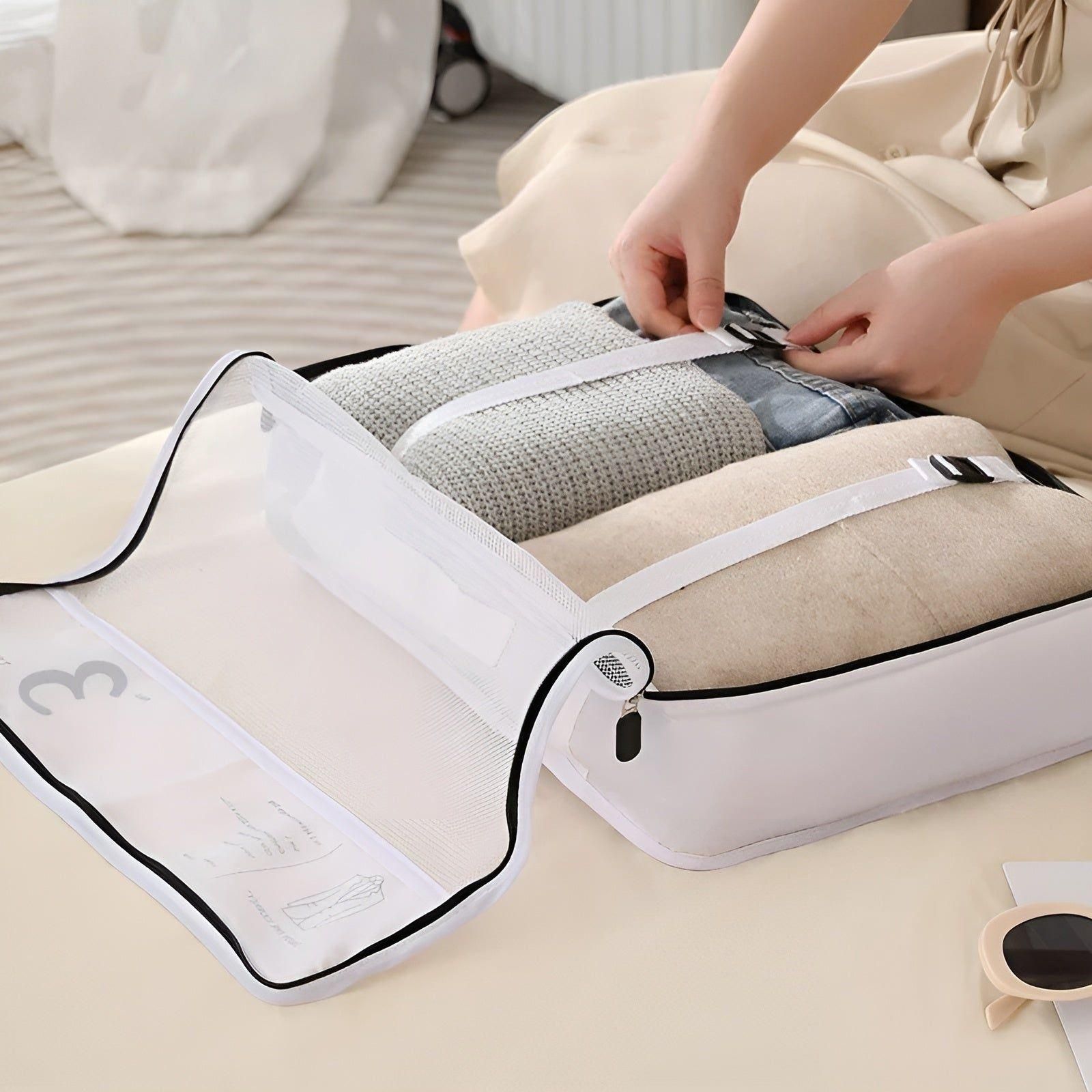 7 piece lightweight travel packing cube set for luggage
