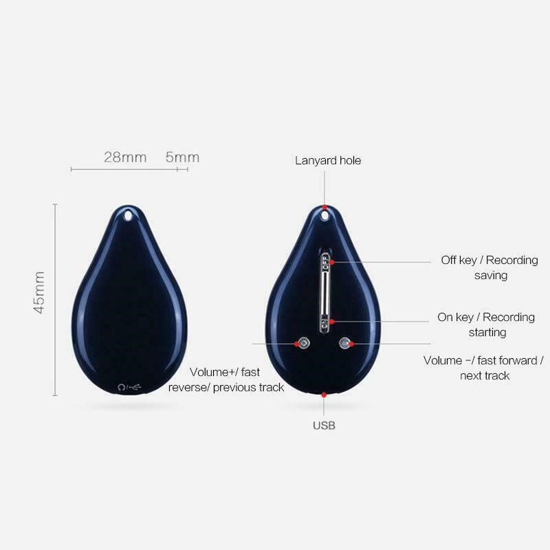 keychain voice recorder 100 hour memory portable discreet
