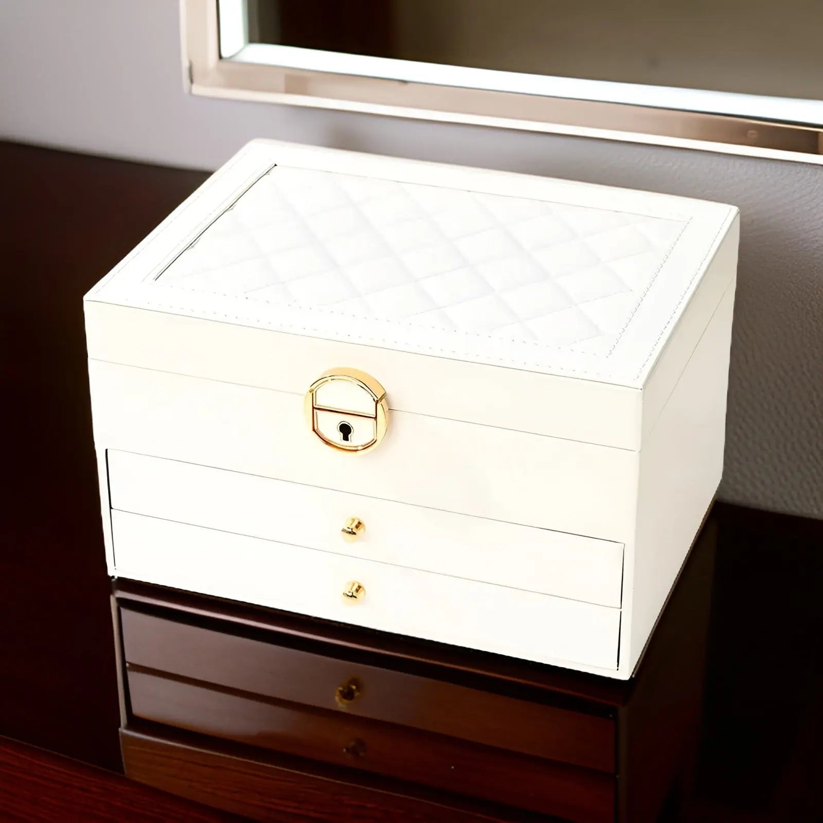 elegance box luxury multi layer jewelry organizer premium leather
