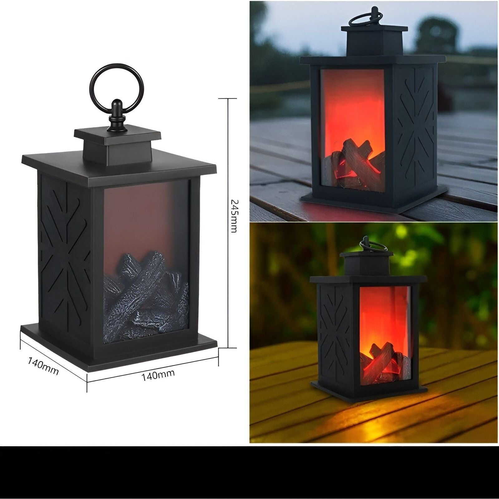 radiant flame led lantern realistic table lamp ambient lighting
