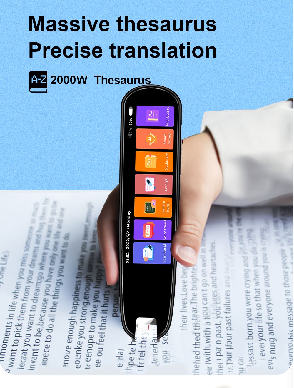 precision 112 instant text speech translation reading pen