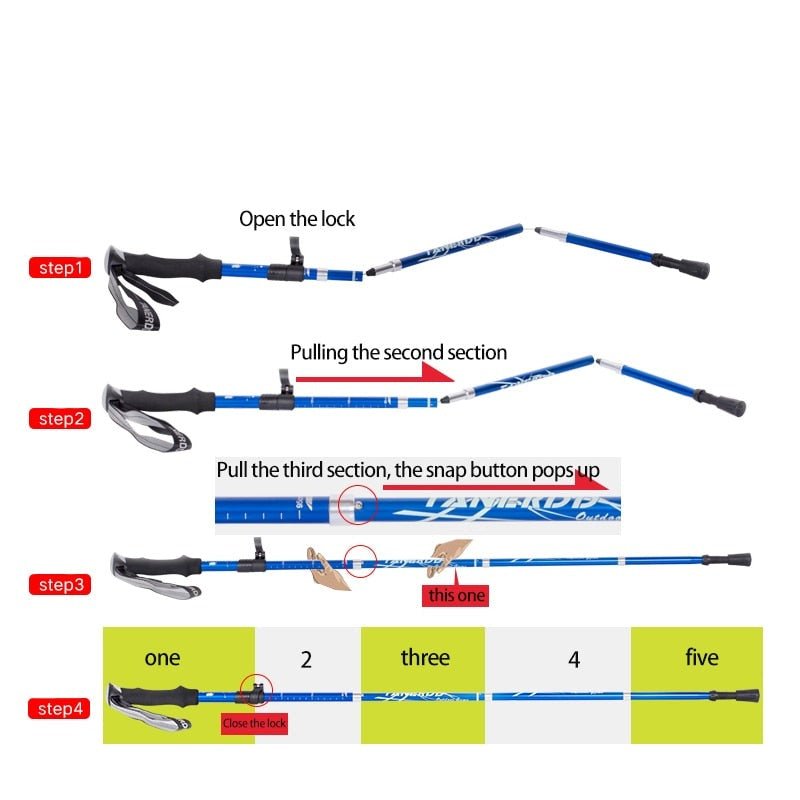 adjustable lightweight telescopic hiking poles durable trekking sticks