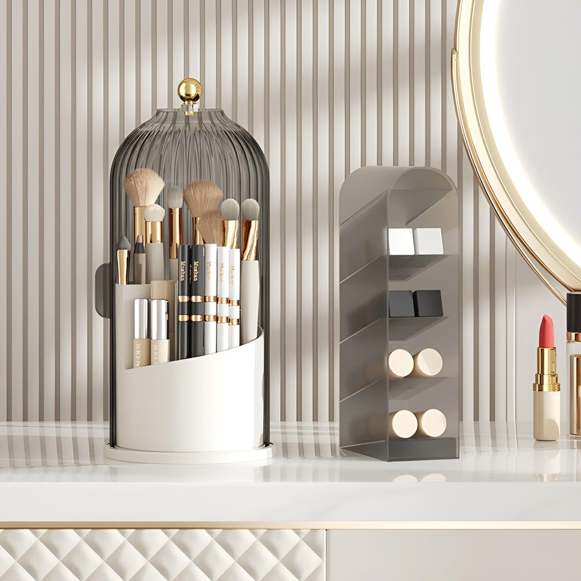 beauty spinmate 360 rotating makeup brush holder organizer