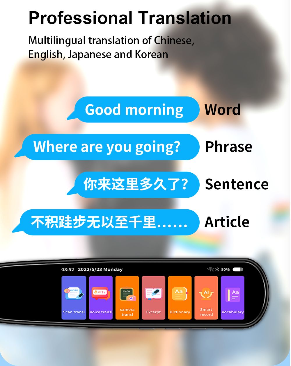 precision 112 instant text speech translation reading pen