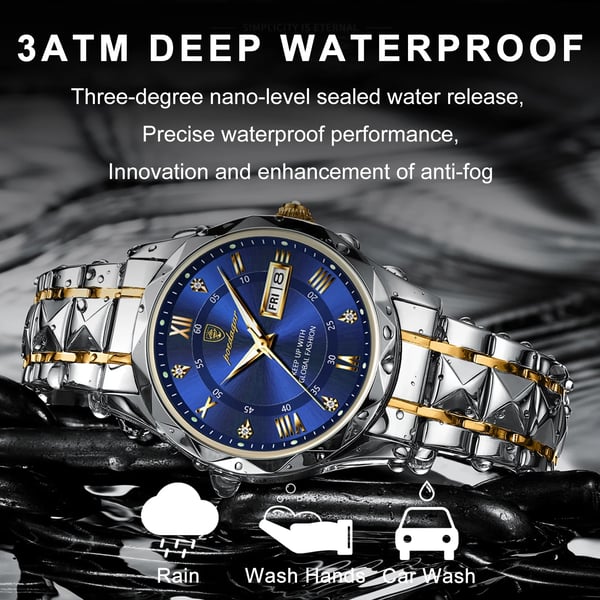 waterproof luxury mens watch top brand luminous feature