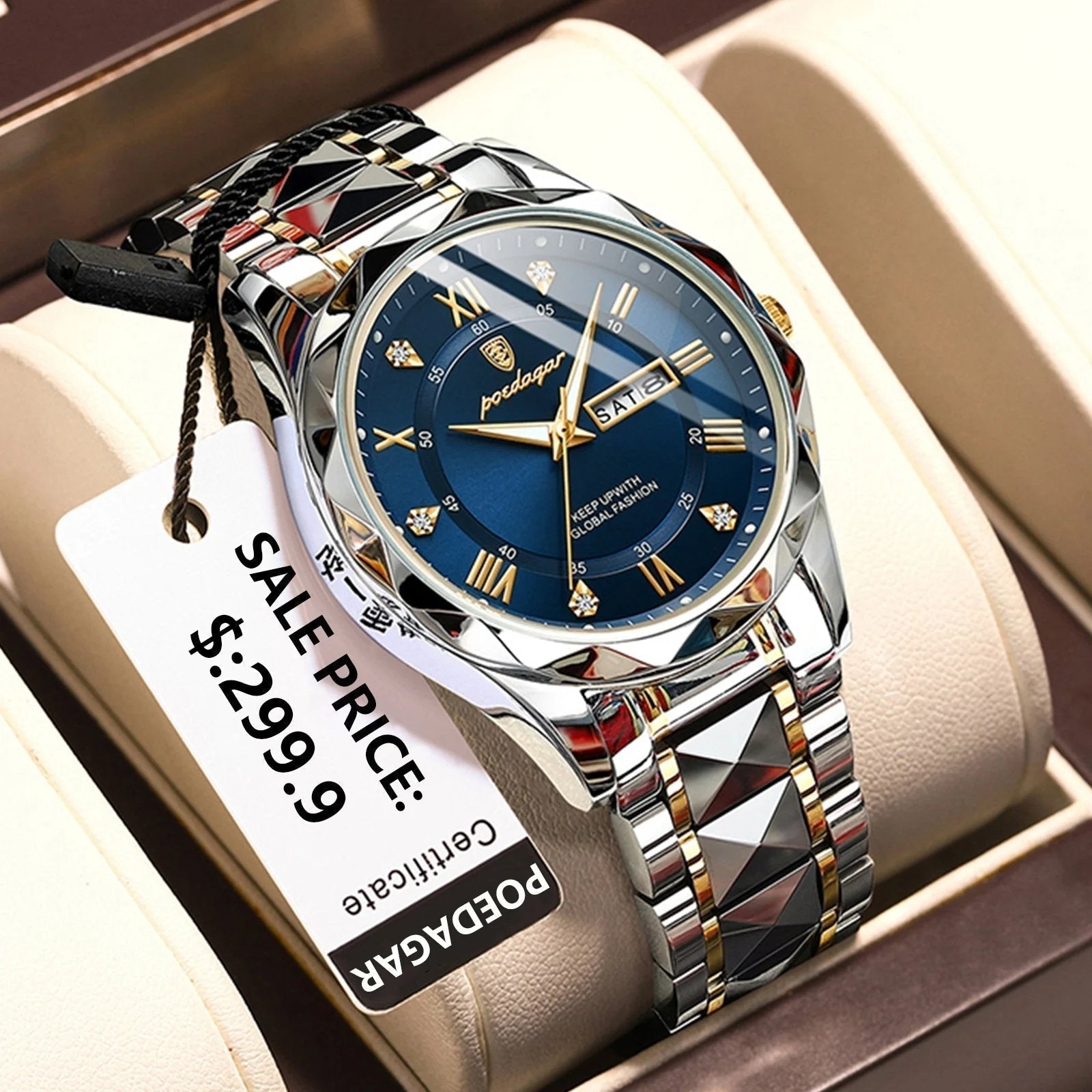 waterproof luxury mens watch top brand luminous feature