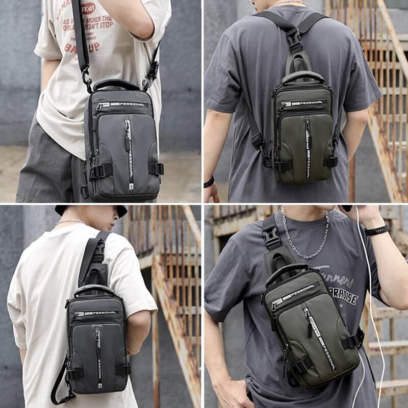 waterproof oxford crossbody bag anti theft usb charging multi pocket