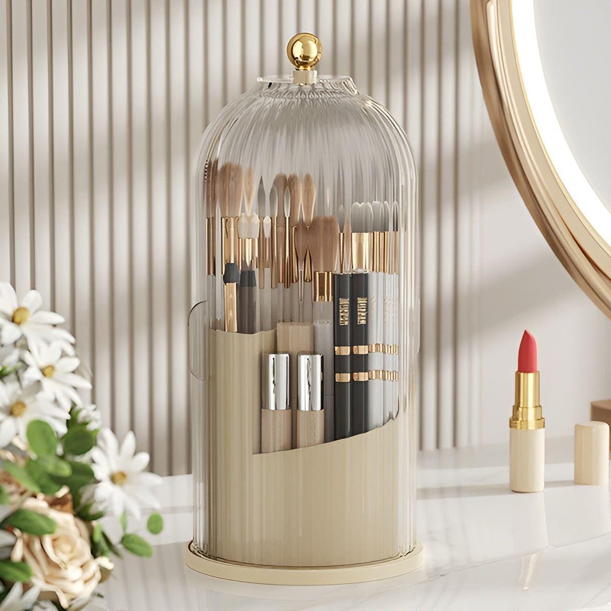 beauty spinmate 360 rotating makeup brush holder organizer