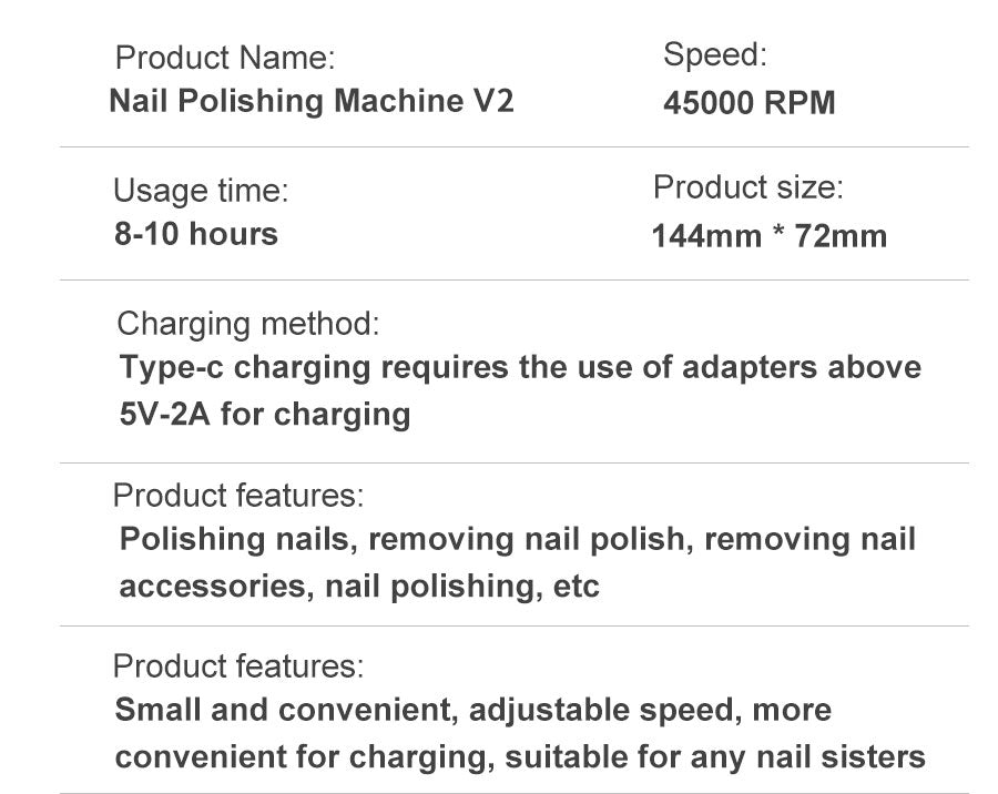 pro nail 45000rpm portable rechargeable electric file manicure