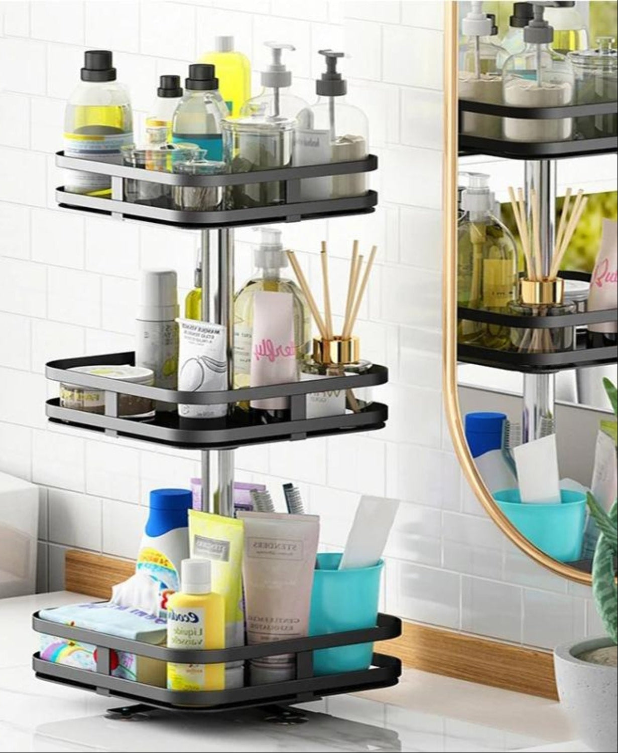 twistrack 360 rotating storage shelf space saving organizer