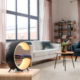 4 in 1 smart alarm clock mood light bluetooth speaker wireless charger