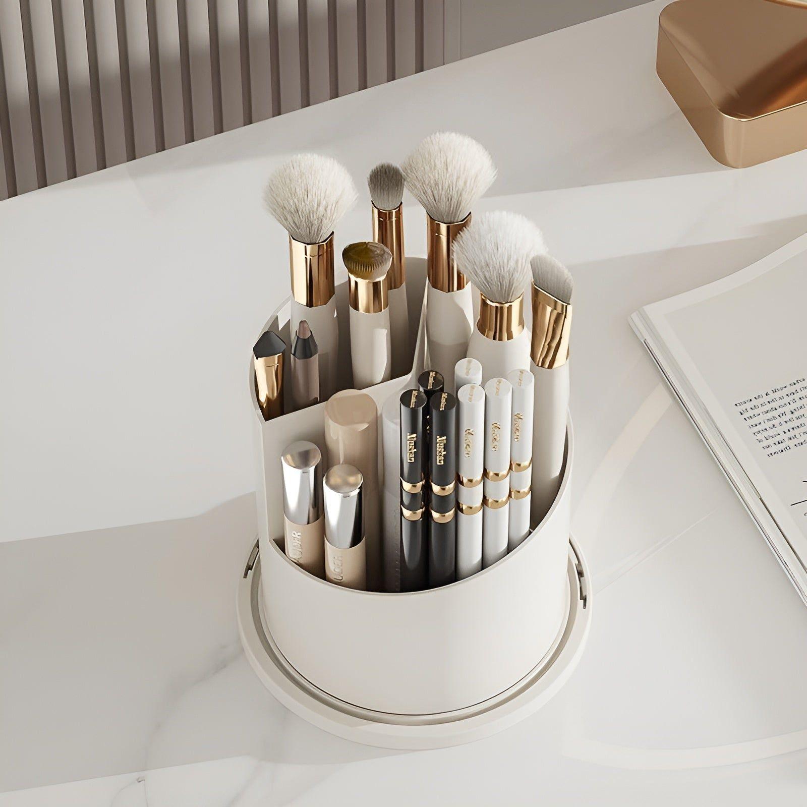 beauty spinmate 360 rotating makeup brush holder organizer