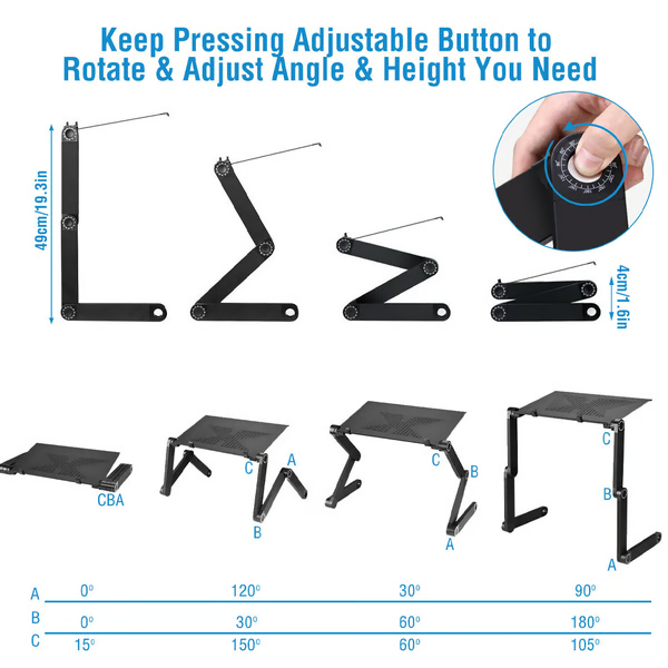 360 ergonomic adjustable portable laptop stand flexstand