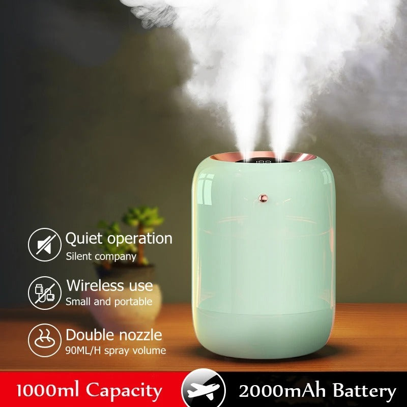 HydraPur UV Air Humidifier: A compact, portable device offering silent operation, UV sterilization, and cool mist humidification for clean, healthy air.