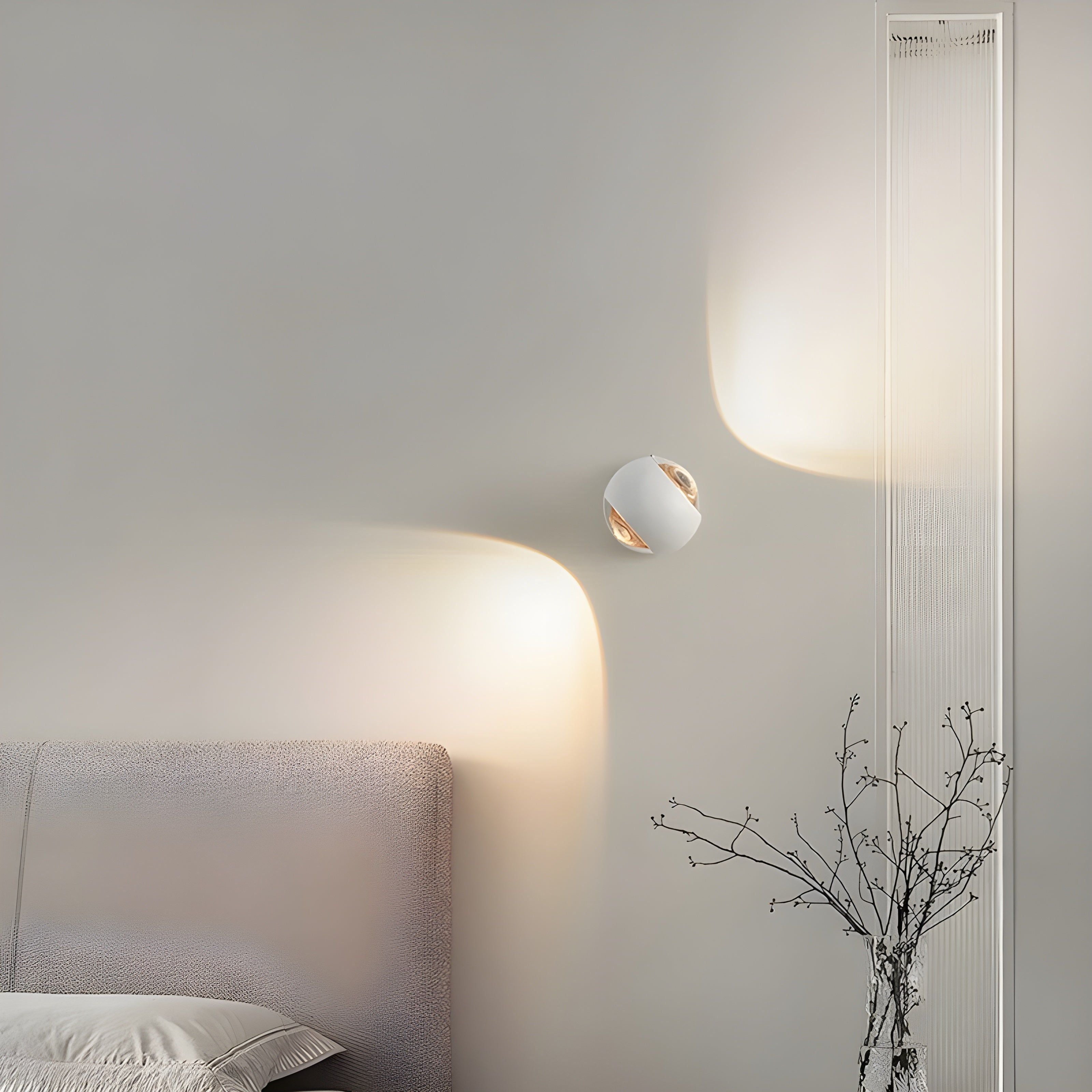 modern edge light contemporary 360 rotating indoor wall lamp