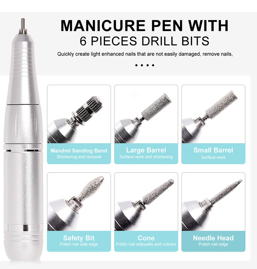 pro nail 45000rpm portable rechargeable electric file manicure