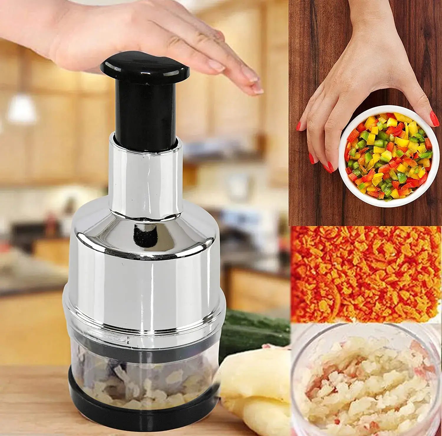 chef chop pro manual stainless steel vegetable chopper food prep
