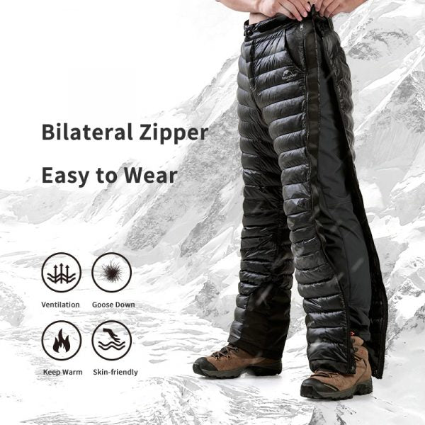 premium outdoor thermal goose down waterproof windproof winter pants