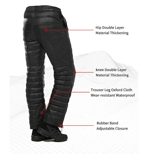 premium outdoor thermal goose down waterproof windproof winter pants
