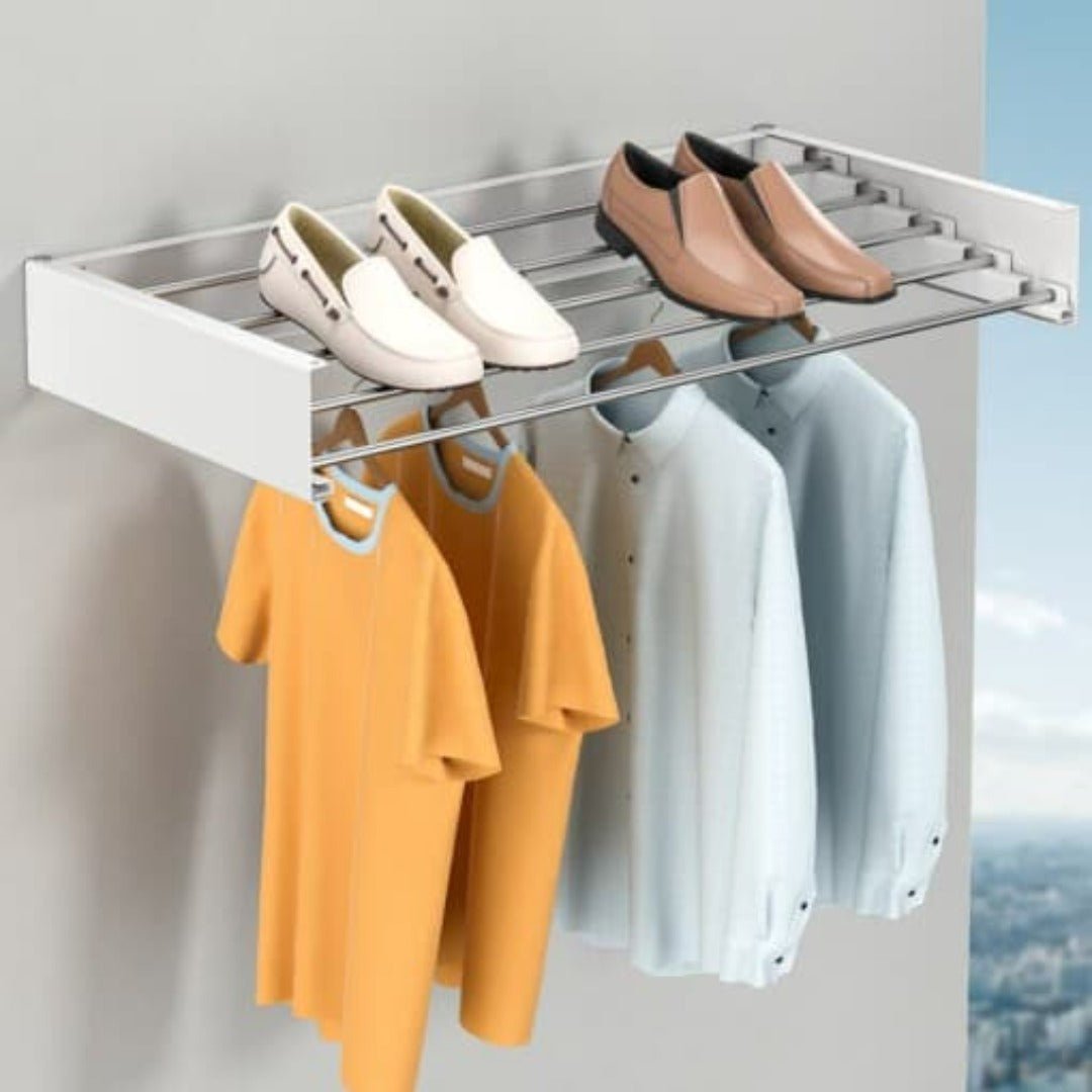 foldable wall mounted drying rack space saving laundry solution