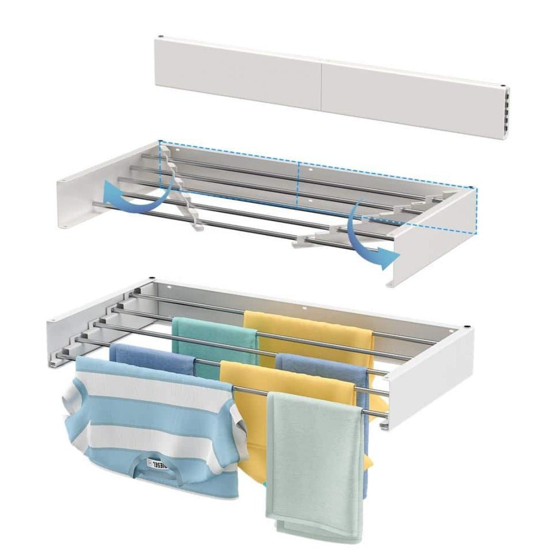foldable wall mounted drying rack space saving laundry solution