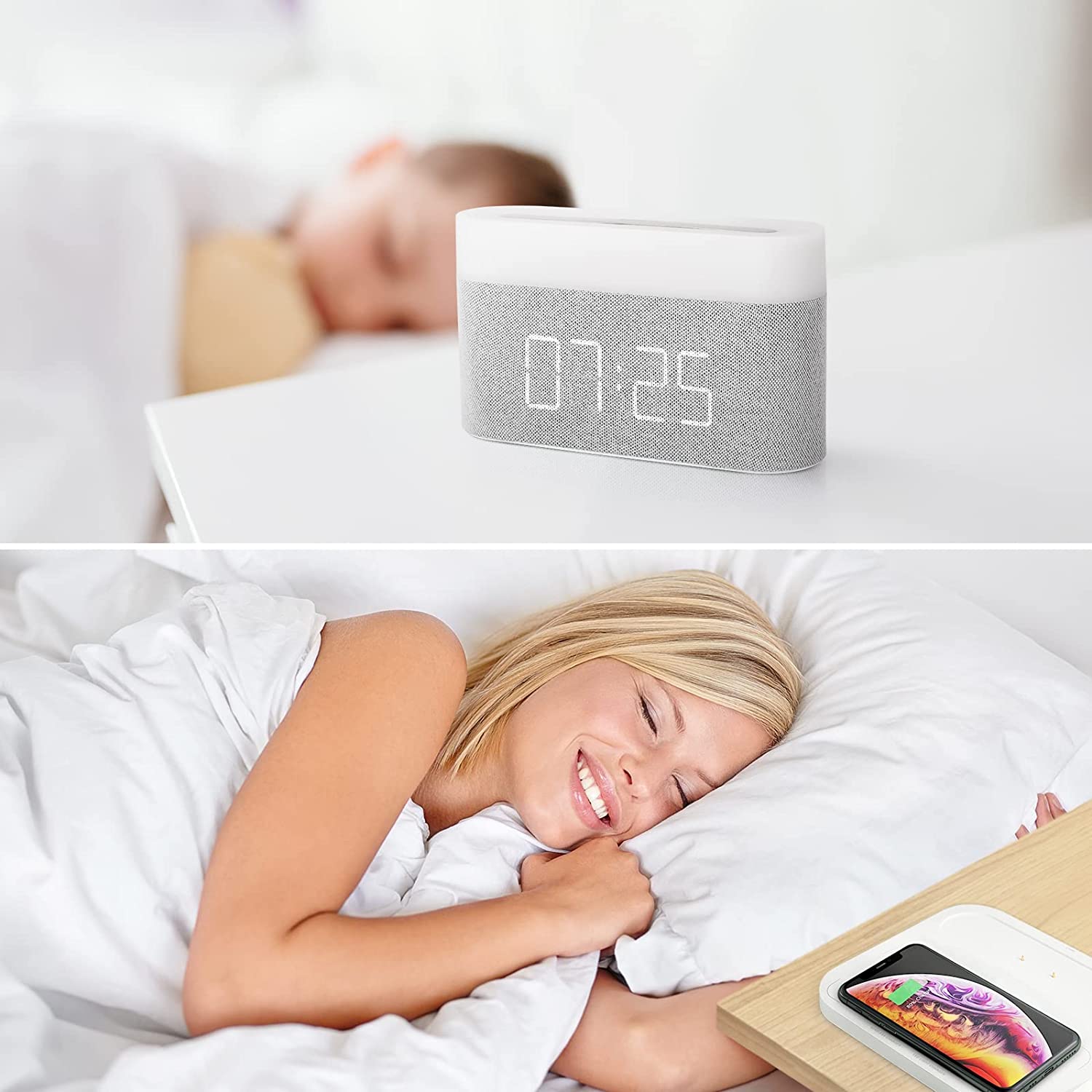 3 in 1 wireless charger lamp alarm clock fast charging dock