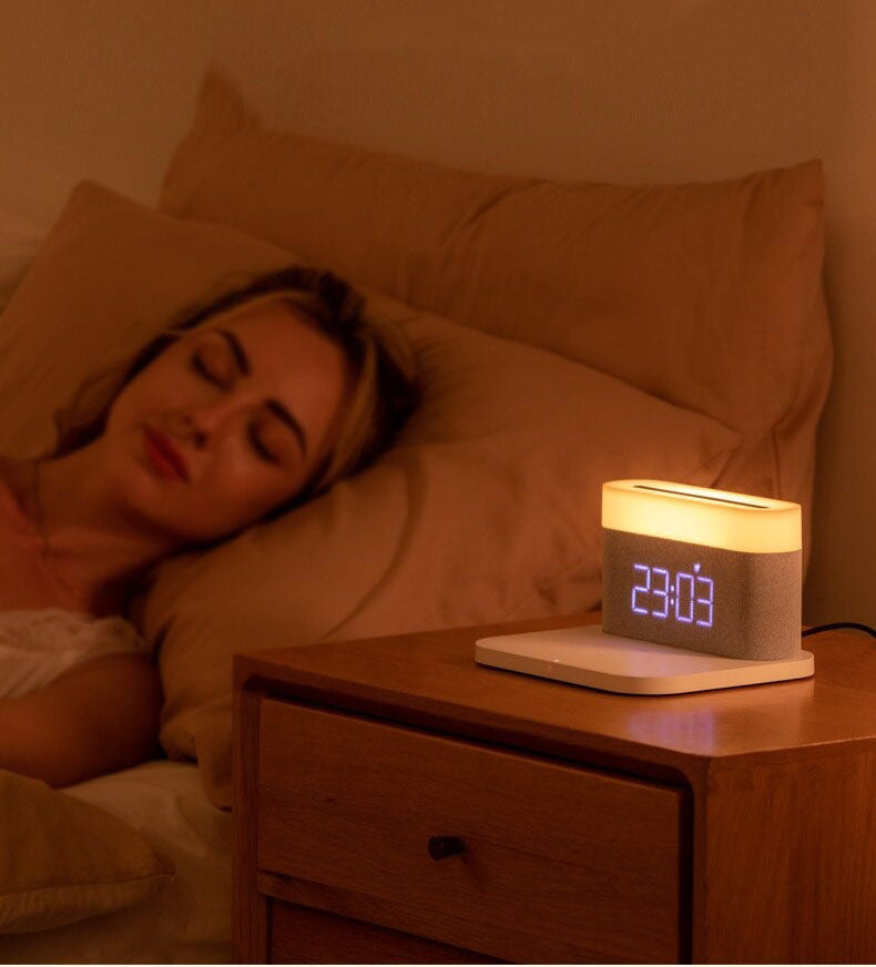3 in 1 wireless charger lamp alarm clock fast charging dock