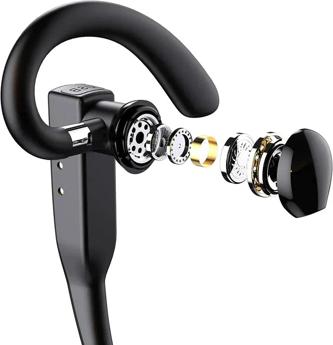 trucker dual mic wireless bluetooth noise cancelling headset earbuds