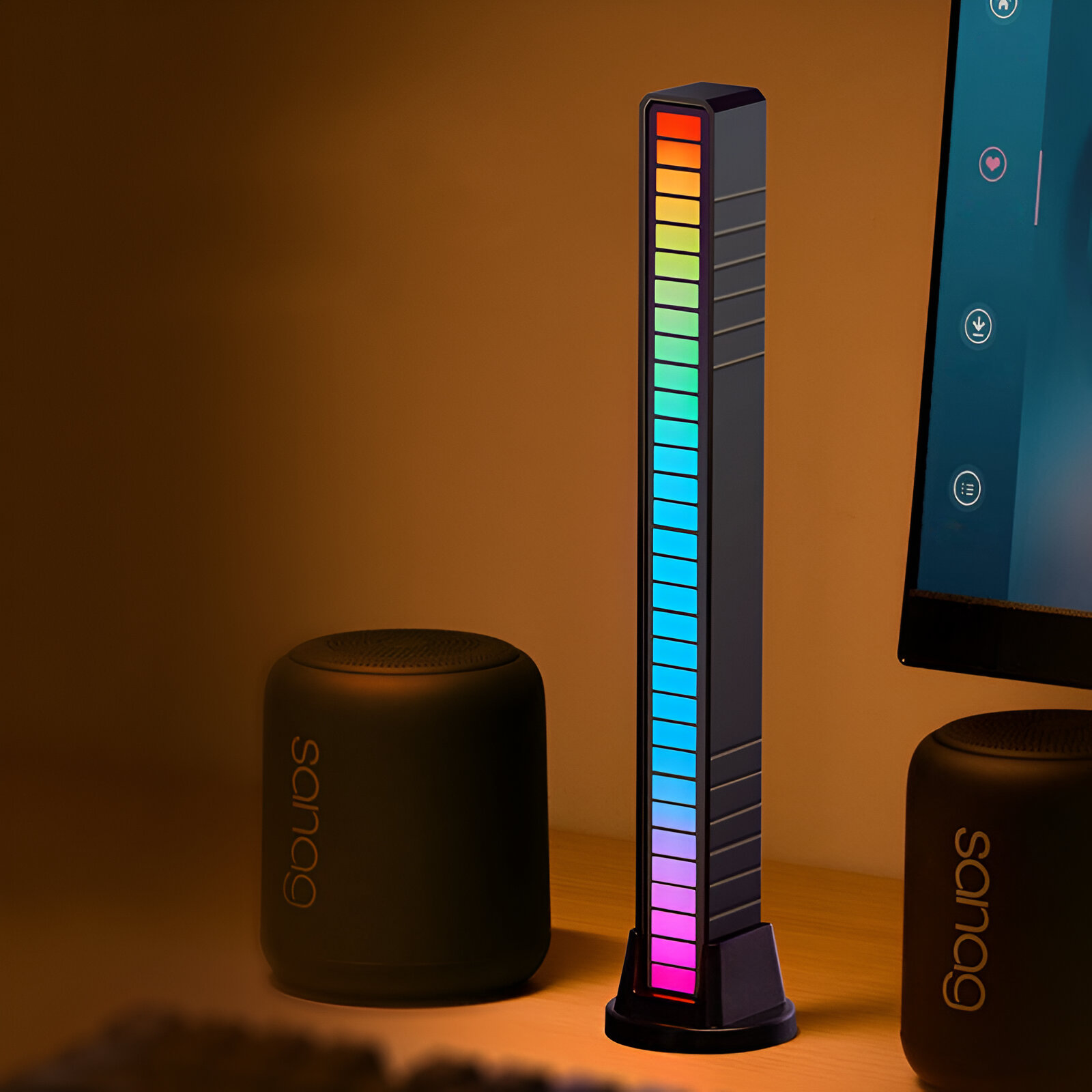 smart sound activated rgb light bar music sync led lighting