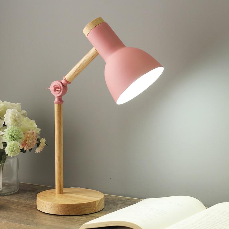 nordic glow scandinavian wood desk lamp