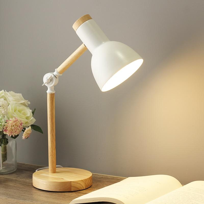 nordic glow scandinavian wood desk lamp