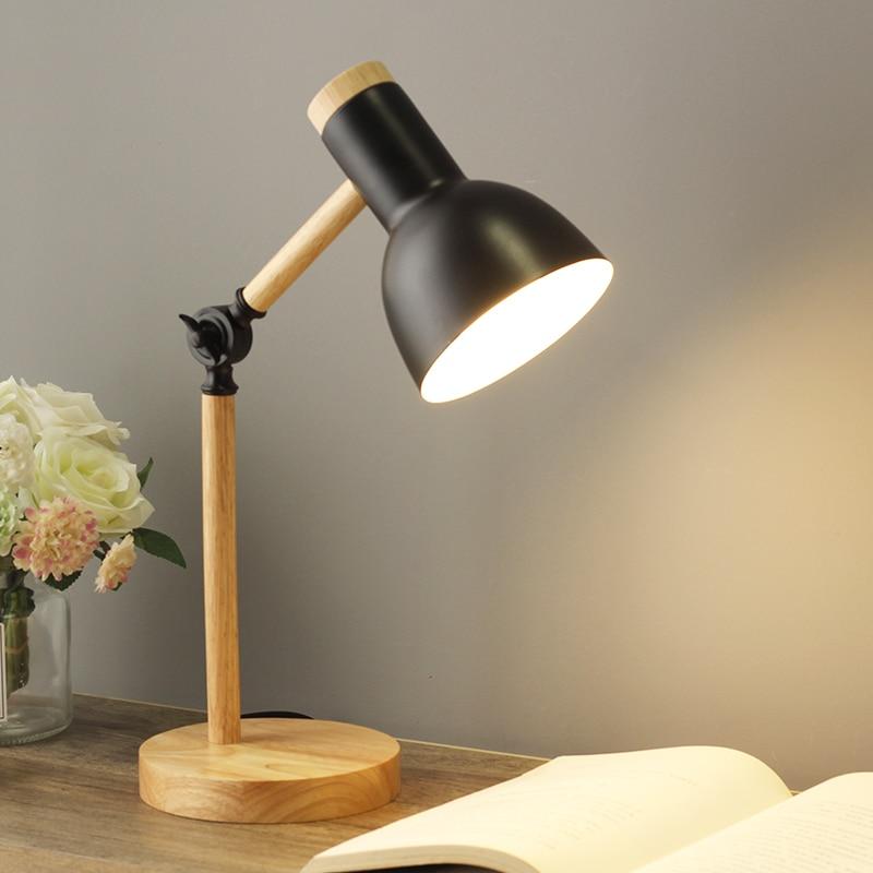 nordic glow scandinavian wood desk lamp
