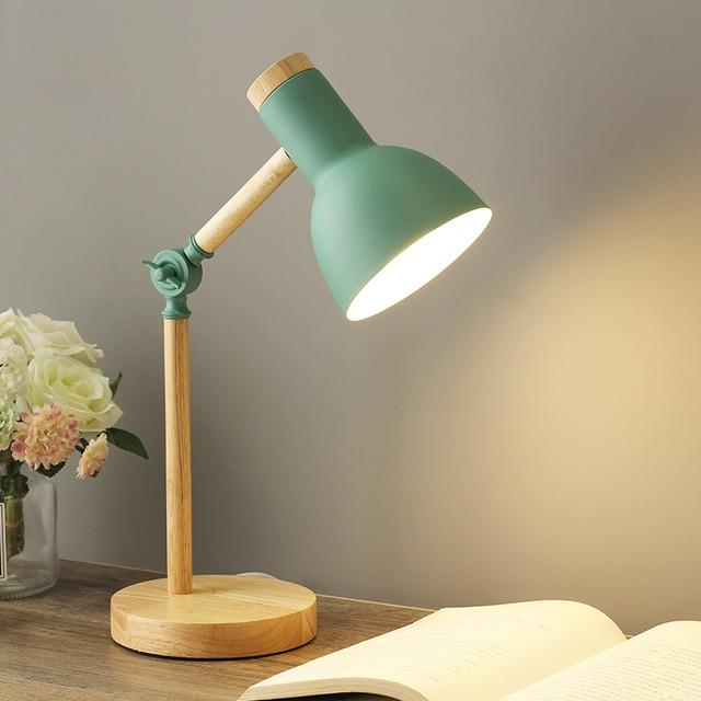 nordic glow scandinavian wood desk lamp