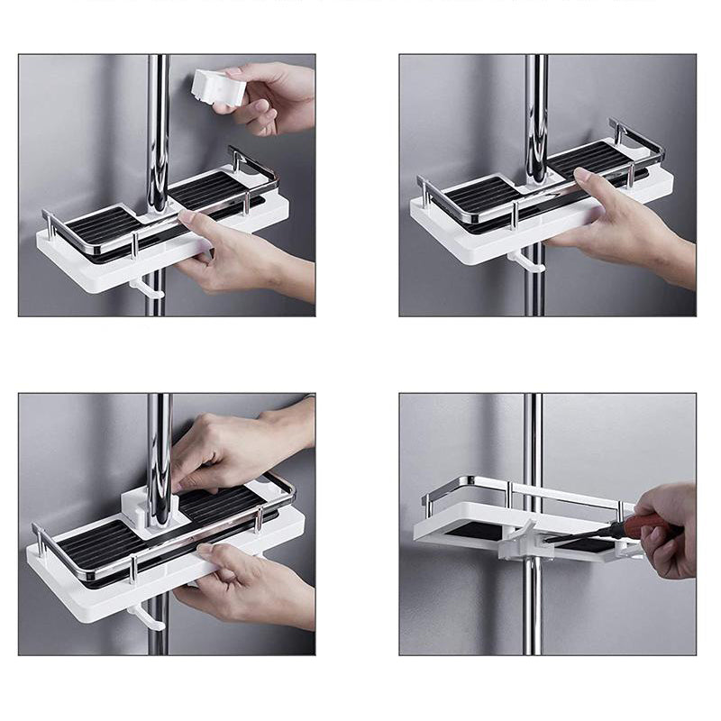 bath buddy no drill shower shelf space saving storage