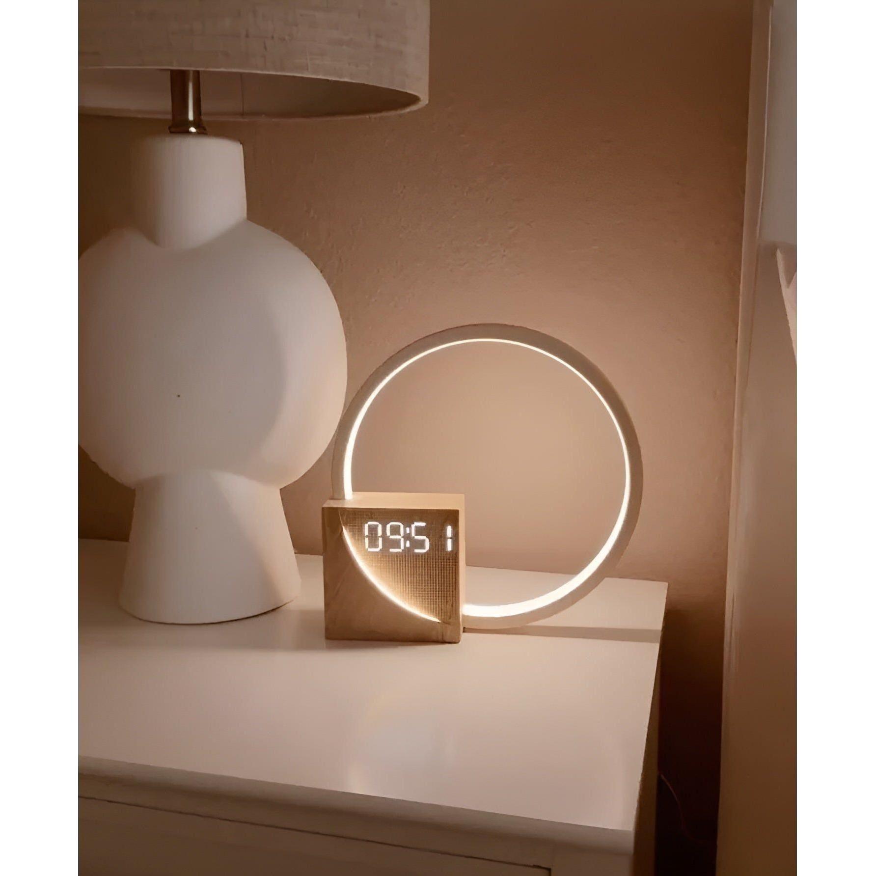 smart snooze sunrise alarm clock touch lamp soothing sounds