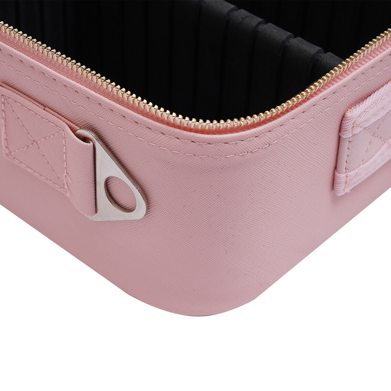 portable travel makeup case led mirror adjustable lighting
