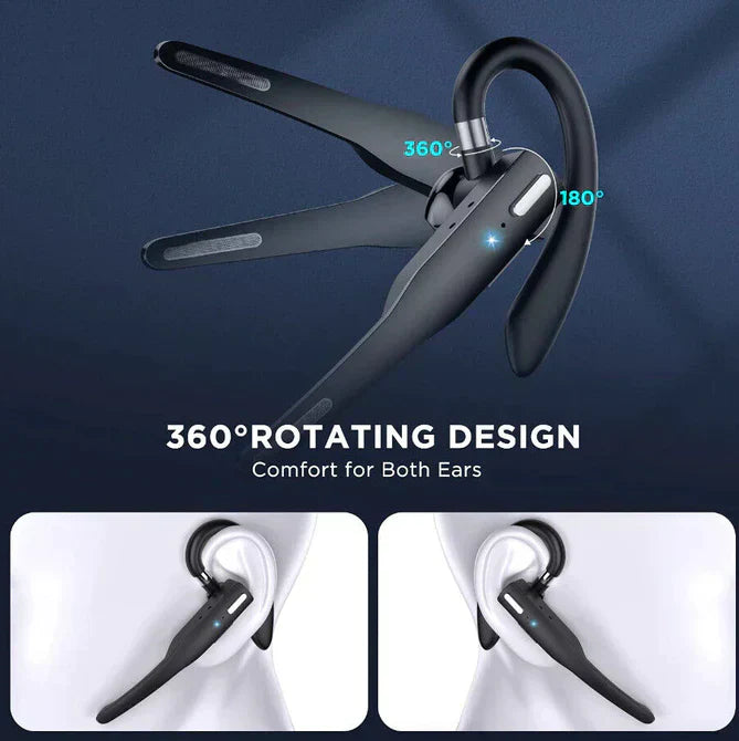 trucker dual mic wireless bluetooth noise cancelling headset earbuds