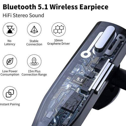 trucker dual mic wireless bluetooth noise cancelling headset earbuds