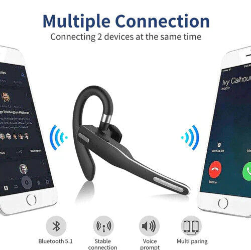 trucker dual mic wireless bluetooth noise cancelling headset earbuds