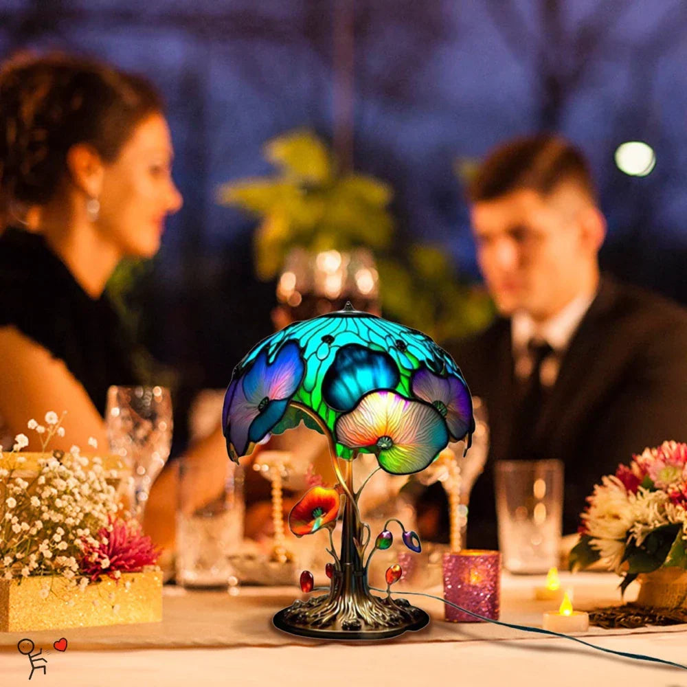 stained glass art table lamp elegant lighting decoration