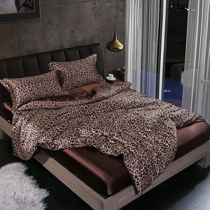 luxury silk satin bed linen set 4 pieces duvet cover pillowcases sheet
