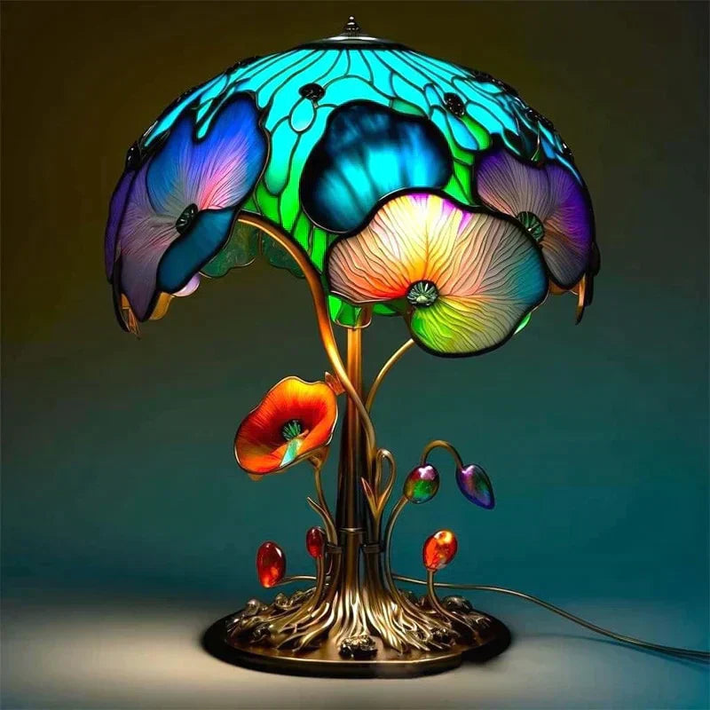 stained glass art table lamp elegant lighting decoration