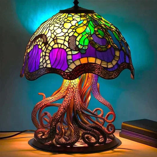 stained glass art table lamp elegant lighting decoration