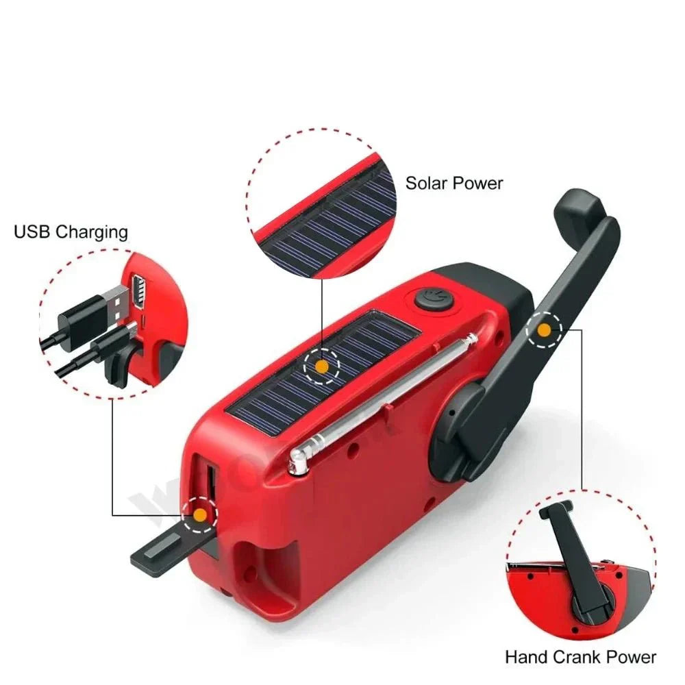 all in one emergency radio solar power bank be prepared anytime anywhe