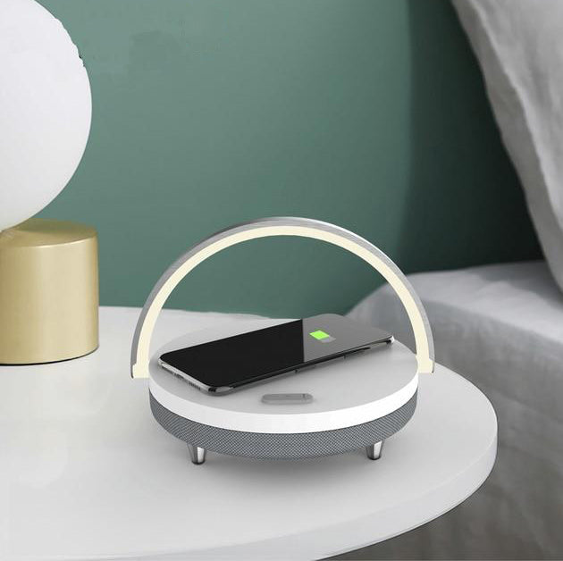 3 in 1 led lamp bluetooth speaker wireless charger smart light