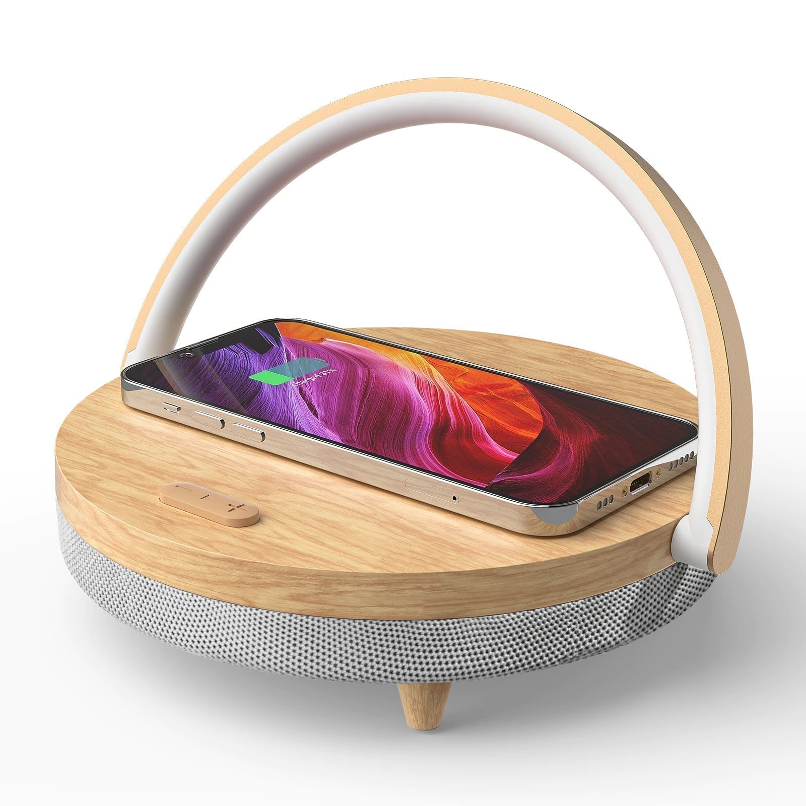 3 in 1 led lamp bluetooth speaker wireless charger smart light