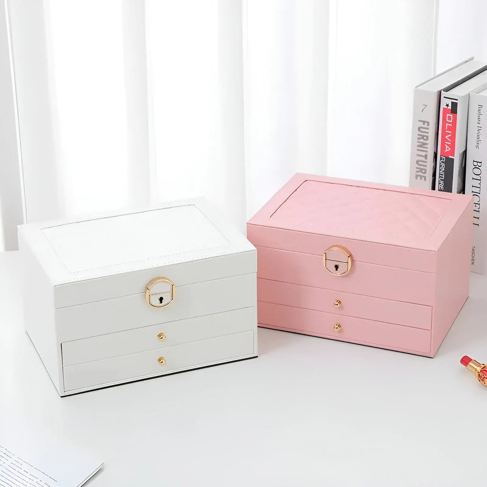 elegance box luxury multi layer jewelry organizer premium leather